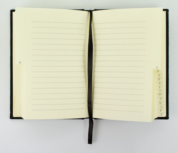 Kangaro Kangaro K-5106 Alphabetboek A6 A-Z Leinen Hardcover Schwarz, 208 Seiten, Leseband, elastischer