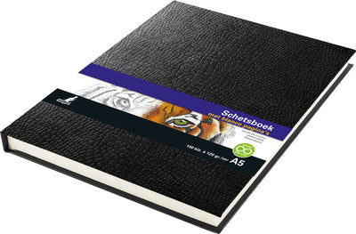 Kangaro Kangaro K-5320 Sketchbook A5 Creme 120gr Blanco Paper, 140 Seiten Hardcover Schwarz