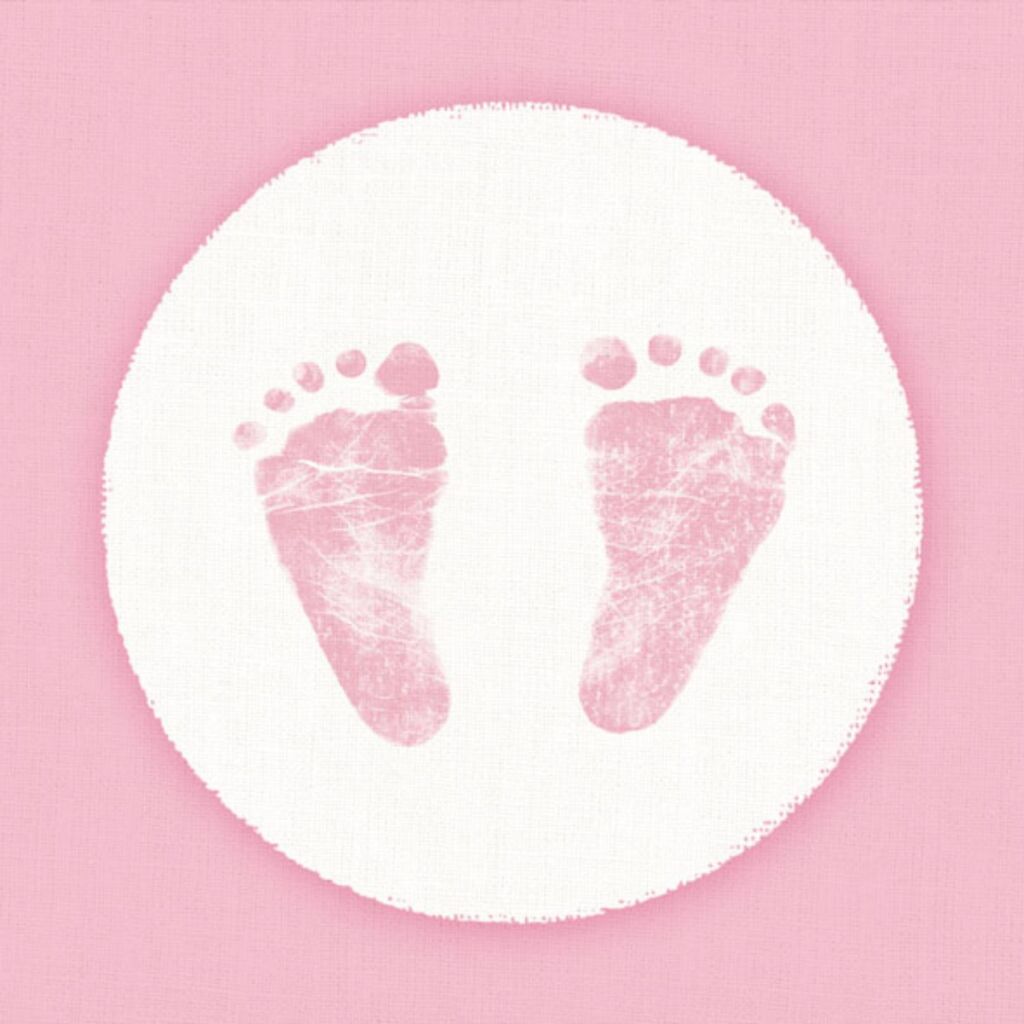 Ambiente Ambiente Servietten Baby Füße 33 cm rosa