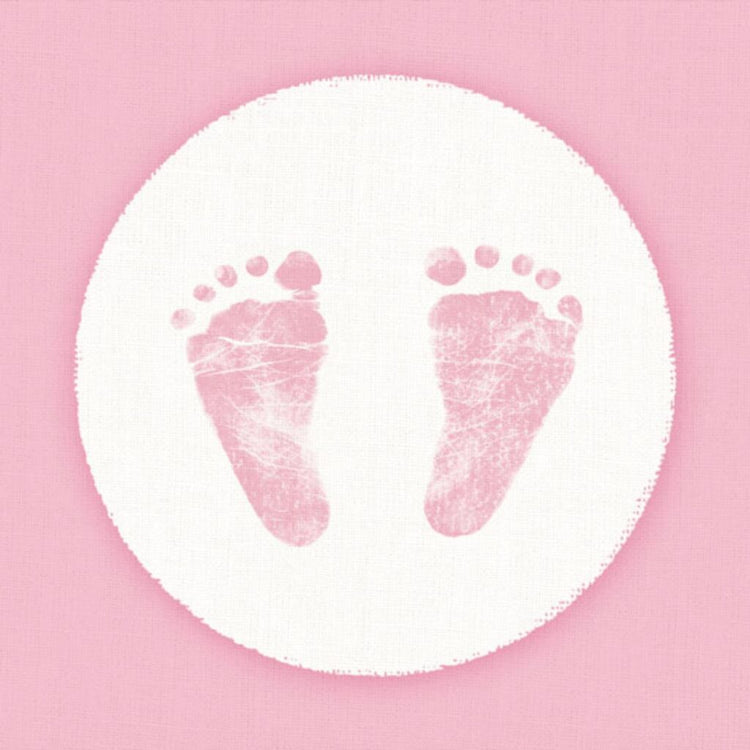 Ambiente Ambiente Servietten Baby Füße 33 cm rosa