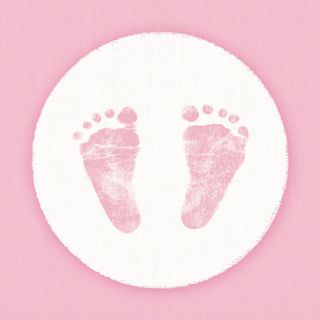 Basis -Servietten Baby Füße Mädchen 25 cm 20 Stücke