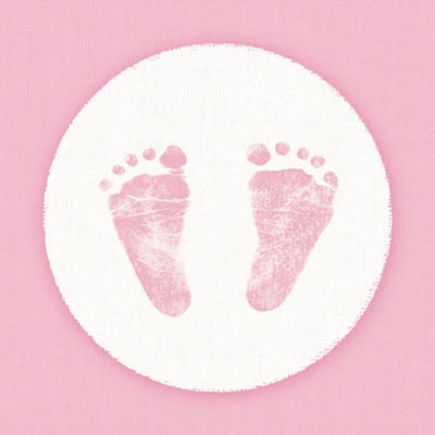 Basis -Servietten Baby Füße Mädchen 25 cm 20 Stücke