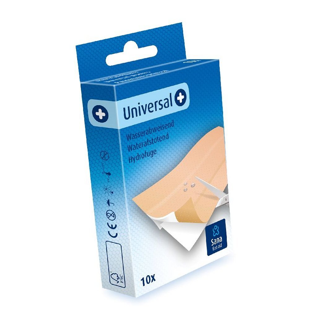Sana erste Hilfe Sana Erste Hilfe Universal Wasser -Repellent PE -Pflaster 10 Teile