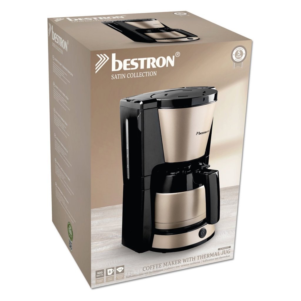 Bestron ACM1000SAT Satin Kollektion Kaffeemaschine Beige schwarz