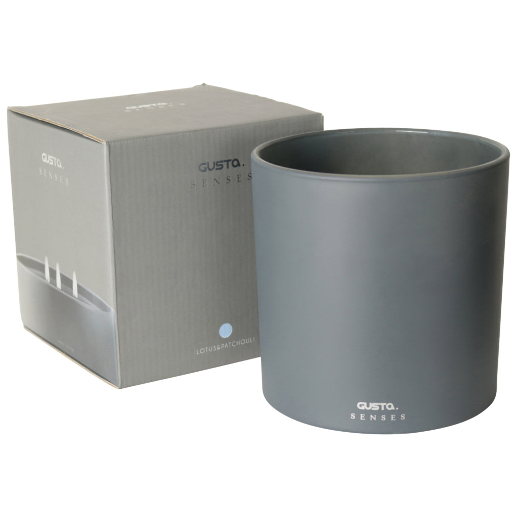 Gusta Gusta Duft Kerze Lotus 15 Brennstunden 15 cm grau