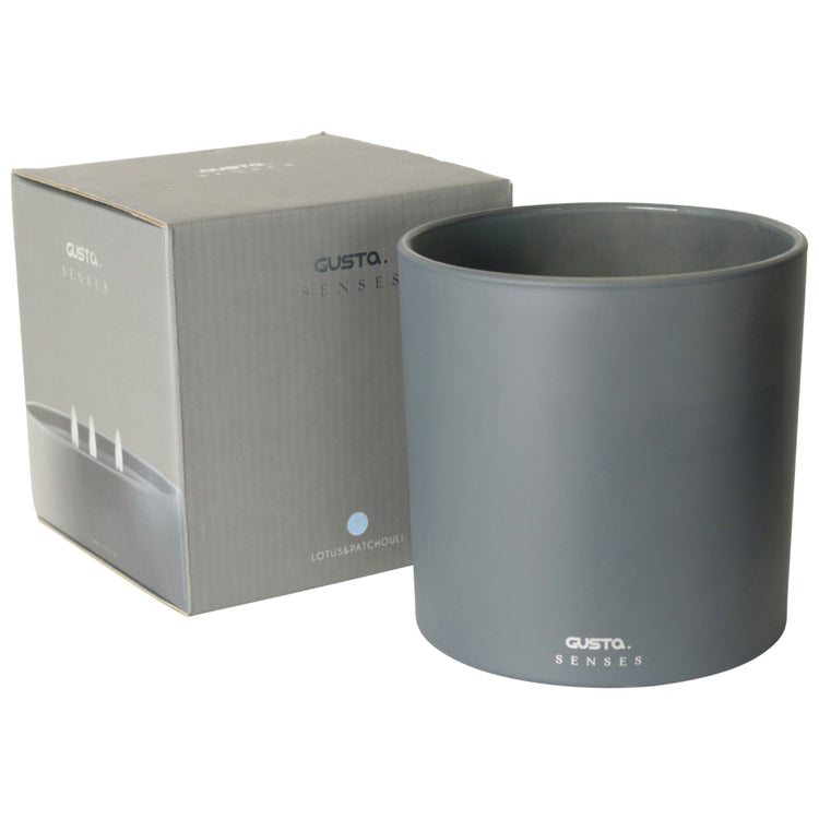 Gusta Gusta Duft Kerze Lotus 15 Brennstunden 15 cm grau