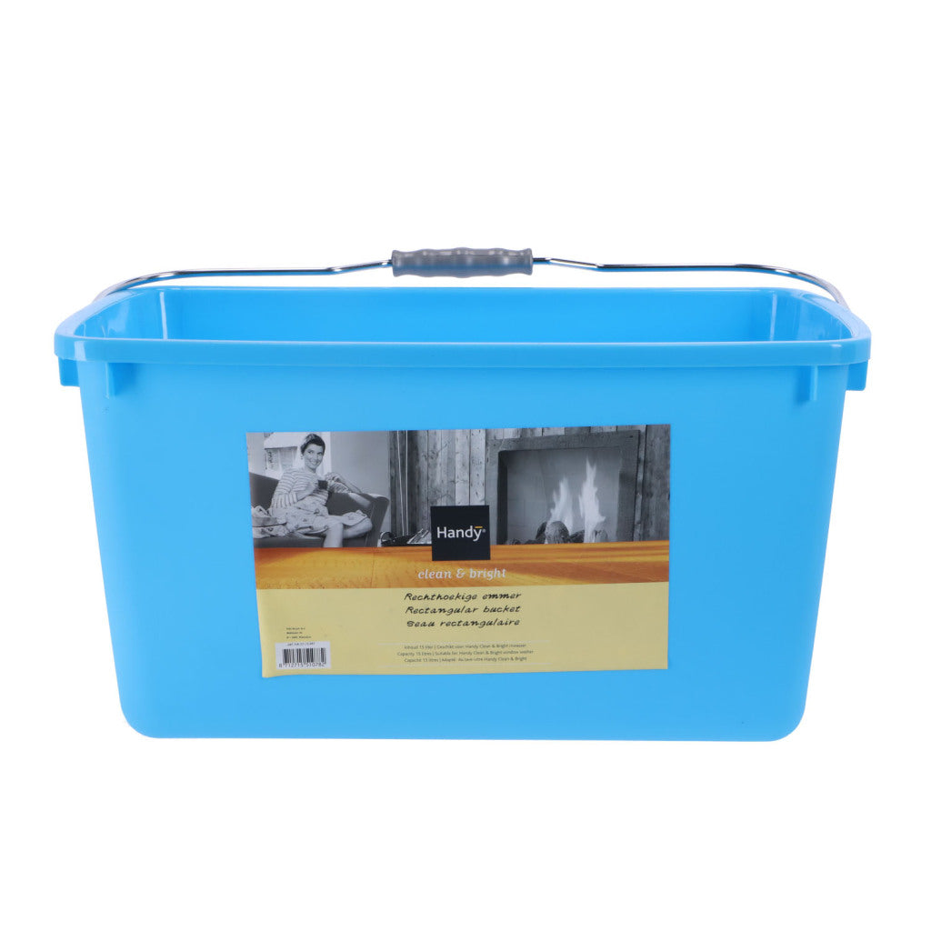 Handlicher praktischer rechteckiger Eimer 15L Blau