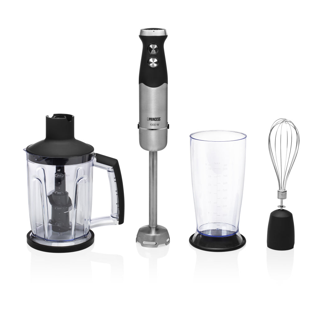 Princess 221221 Stabmixer-Set aus schwarzem Edelstahl