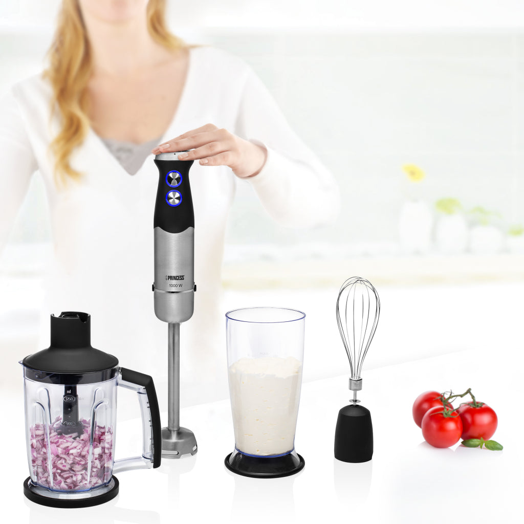 Princess 221221 Stabmixer-Set aus schwarzem Edelstahl