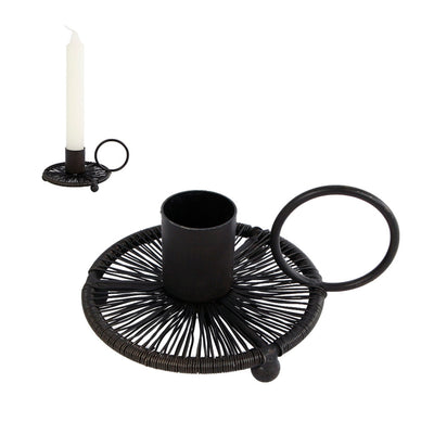 Geschenke Amsterdam Geschenke Amsterdam Candlestick Wire S Black Metal 11x8.5x2,5 cm