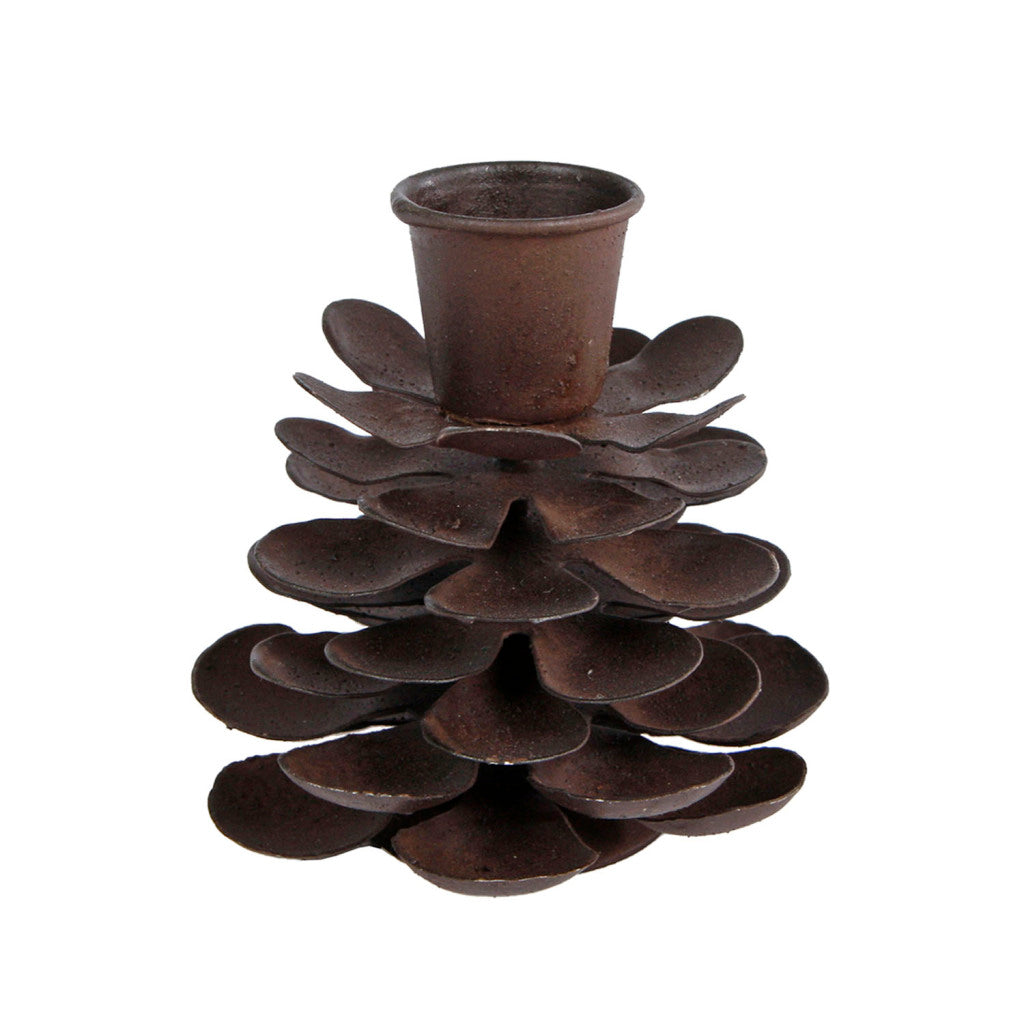 Dunkler Rostmetall 6x6x8cm von Miscellaneous Candlestick Pinecone