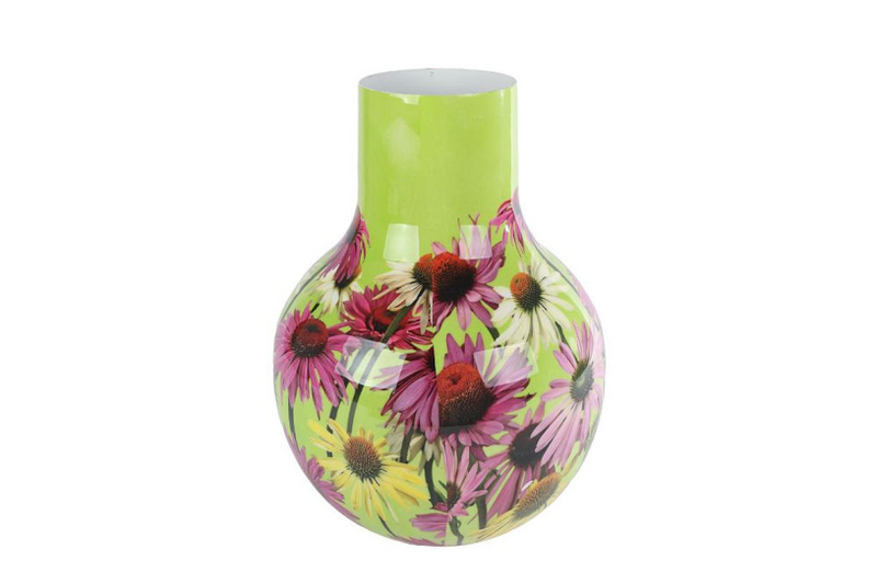 Vase Sun Hat Green Metall 22x22x30cm