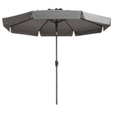 Madison Parasol Flores Luxus rund 300 cm hellgrau - afbeelding 1