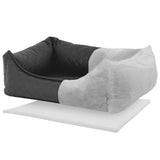 Madison Dog Basket Skai Check 80x67x22 cm Grau - afbeelding 2