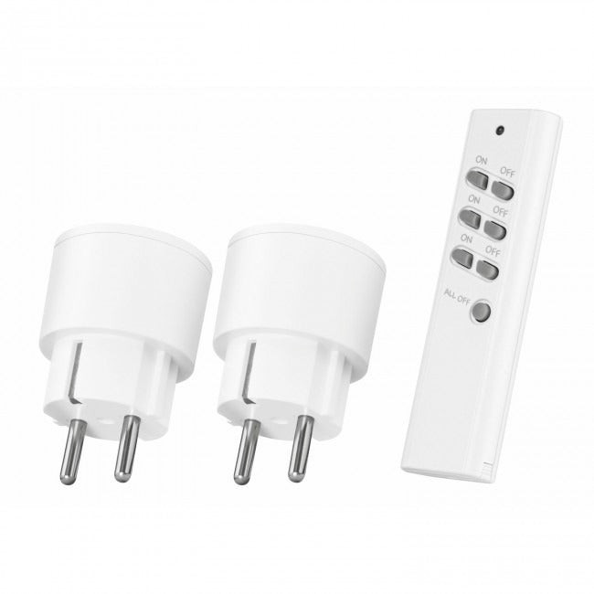 Klicken Sie auf Switch Setzen Sie drahtlose 2 -Stecker mit Fernbedienung