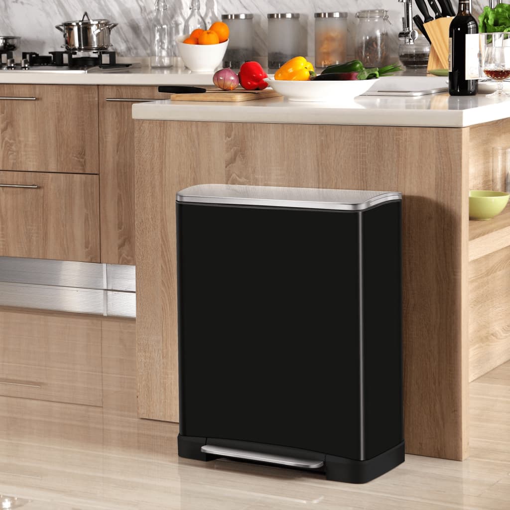 Eko Eko Pedal Bin E-Cube 50 l Mattzwart