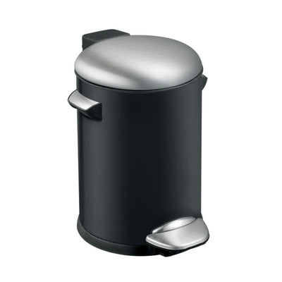 Eko Vepa -Mülleimer Belle Deluxe Pedal Bin 3L Schwarz Silber