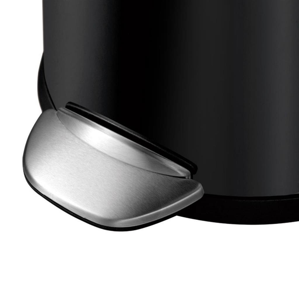 Eko Vepa -Mülleimer Belle Deluxe Pedal Bin 3L Schwarz Silber
