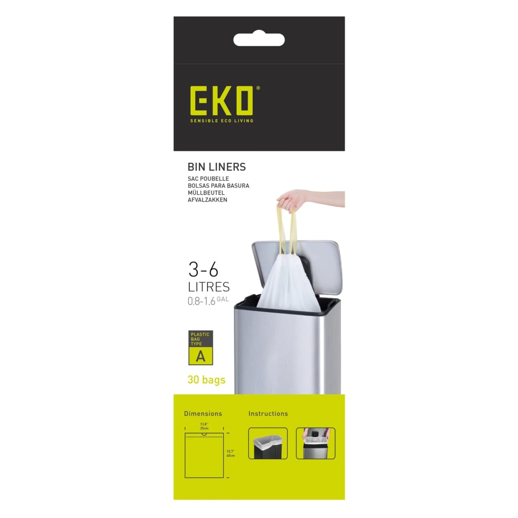 Eko Eko Abfallbeutel setzen einen 24x30 ST 3-6 L Weiß