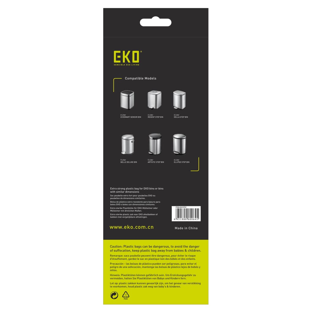 Eko Eko Abfallbeutel setzen einen 24x30 ST 3-6 L Weiß