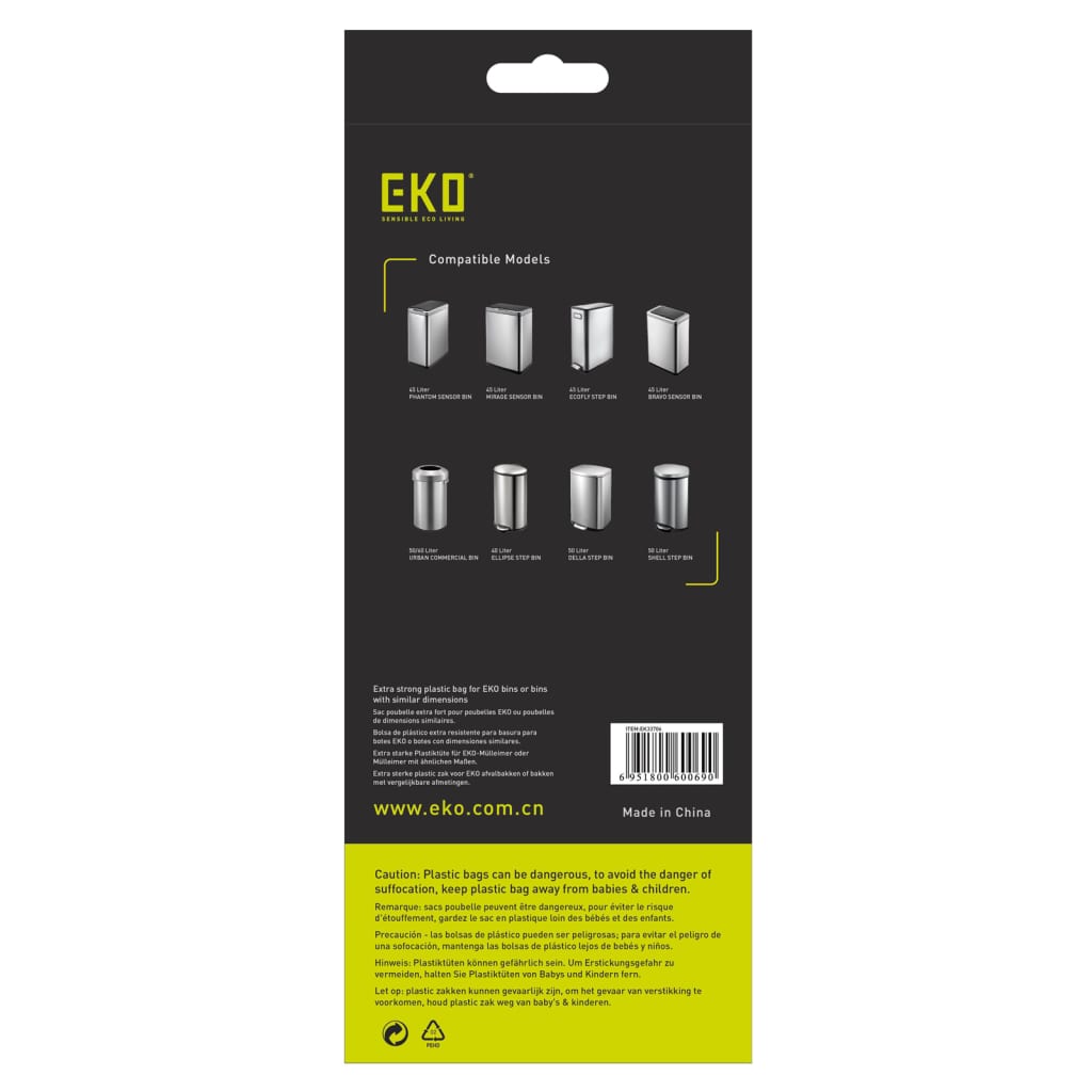 EKO EKO Abfallbeutel Set F 24x12 ST 40-60 L Weiß