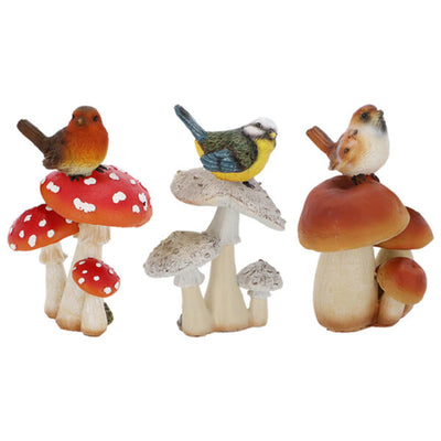 Esschert Design Pilz mit Vogel s