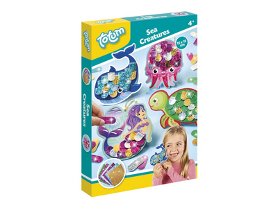 Totum Bastelset zur Herstellung von Meerjungfrauen und Meerestieren 15 x 15 cm | Kreatives Spielzeug, Meeresbewohner, Meerjungfrauen-Spielzeug für Kinder ab 4 Jahren