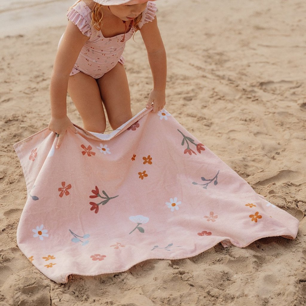 Little Dutch Pink Flowers Strandtuch 60x120 cm hellrosa