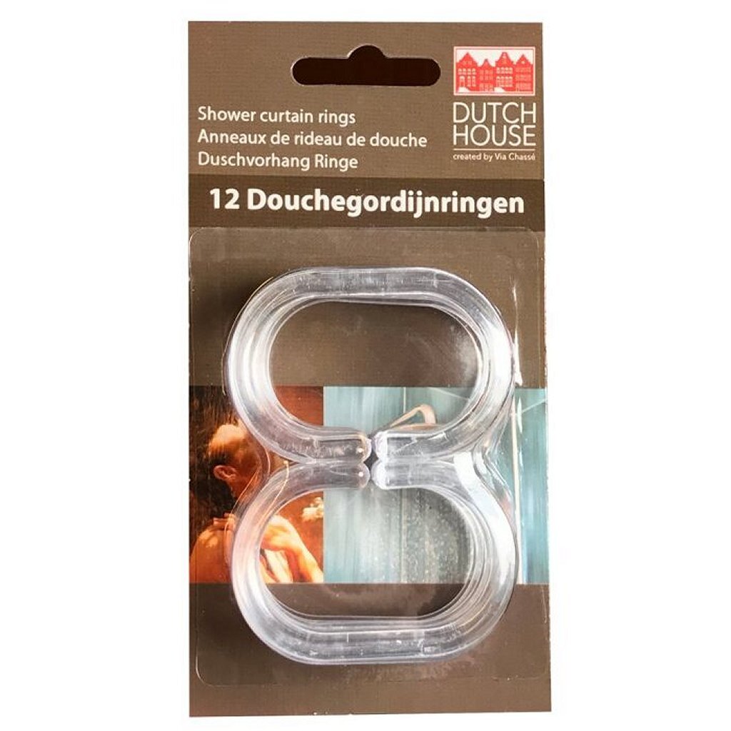 Niederländisches Haus Niederländisches Haus Duschvorhang Ringe transparent 12 Stücke