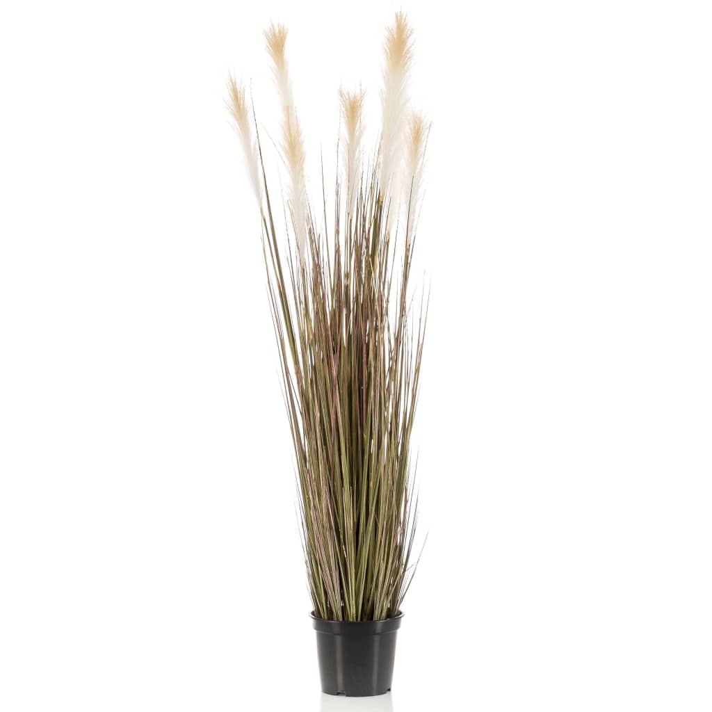 Emerald Smaragdkunstwerk in Plastik -Pampas -Gras 120 cm