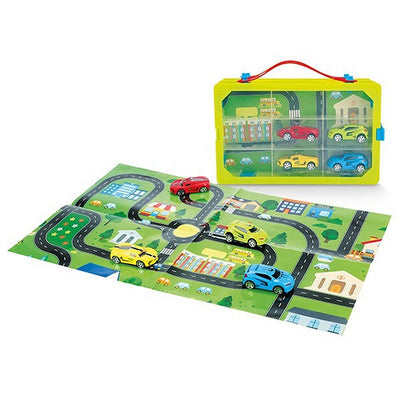 Turbo Racers Turbo Racers-Sammlerkoffer + 4 Autos + Spielposter