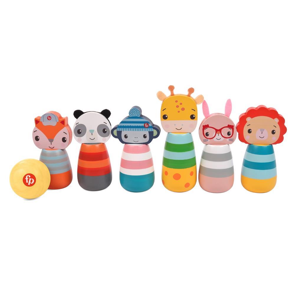 Fisher Price Holz Bowling Set Tiere
