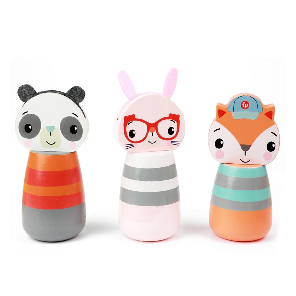 Fisher Price Holz Bowling Set Tiere