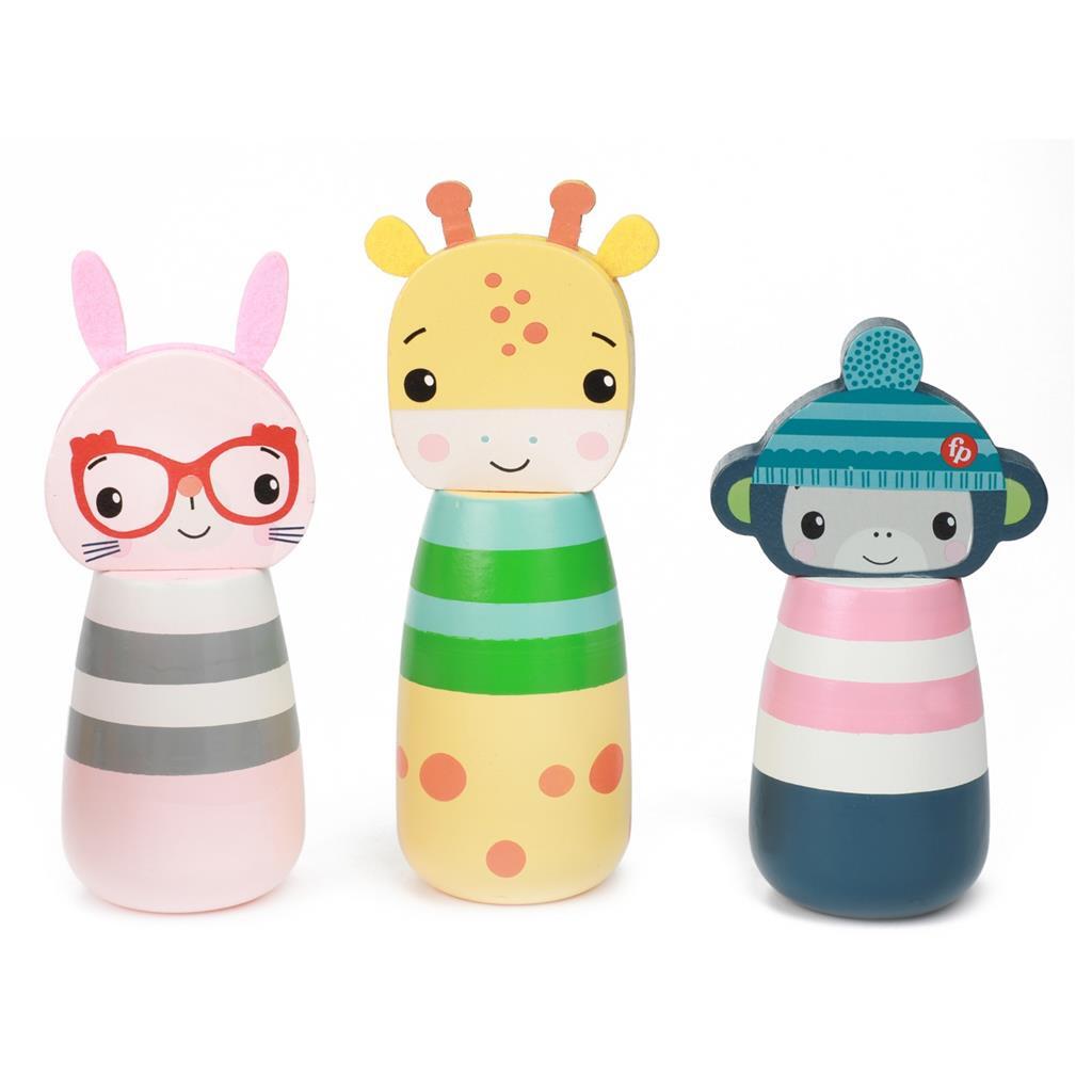 Fisher Price Holz Bowling Set Tiere