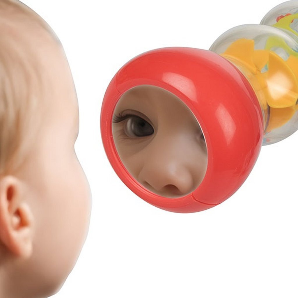 Kleine Sterne kleine Raupe Rassel mit Spiegel