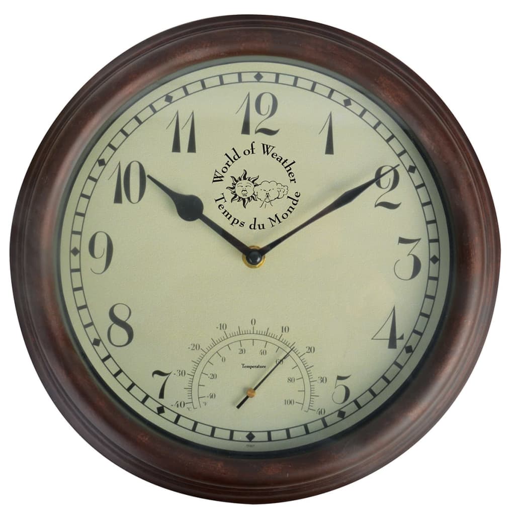 EsssCert Design Esschert Design Stationuhr mit Thermometer 30,5 cm tf007