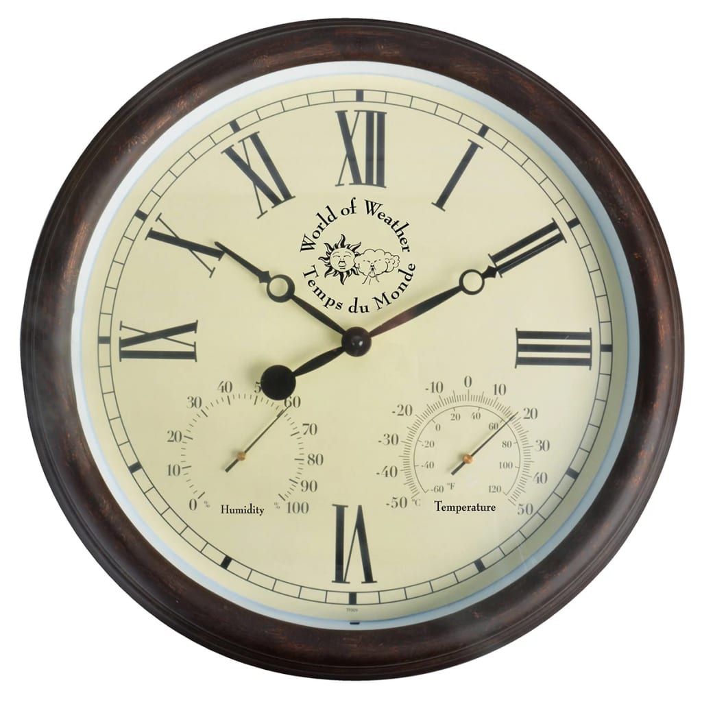 EsssCert Design Esschert Design Stationuhr mit Thermo-Hygrometer 30,5 cm tf009