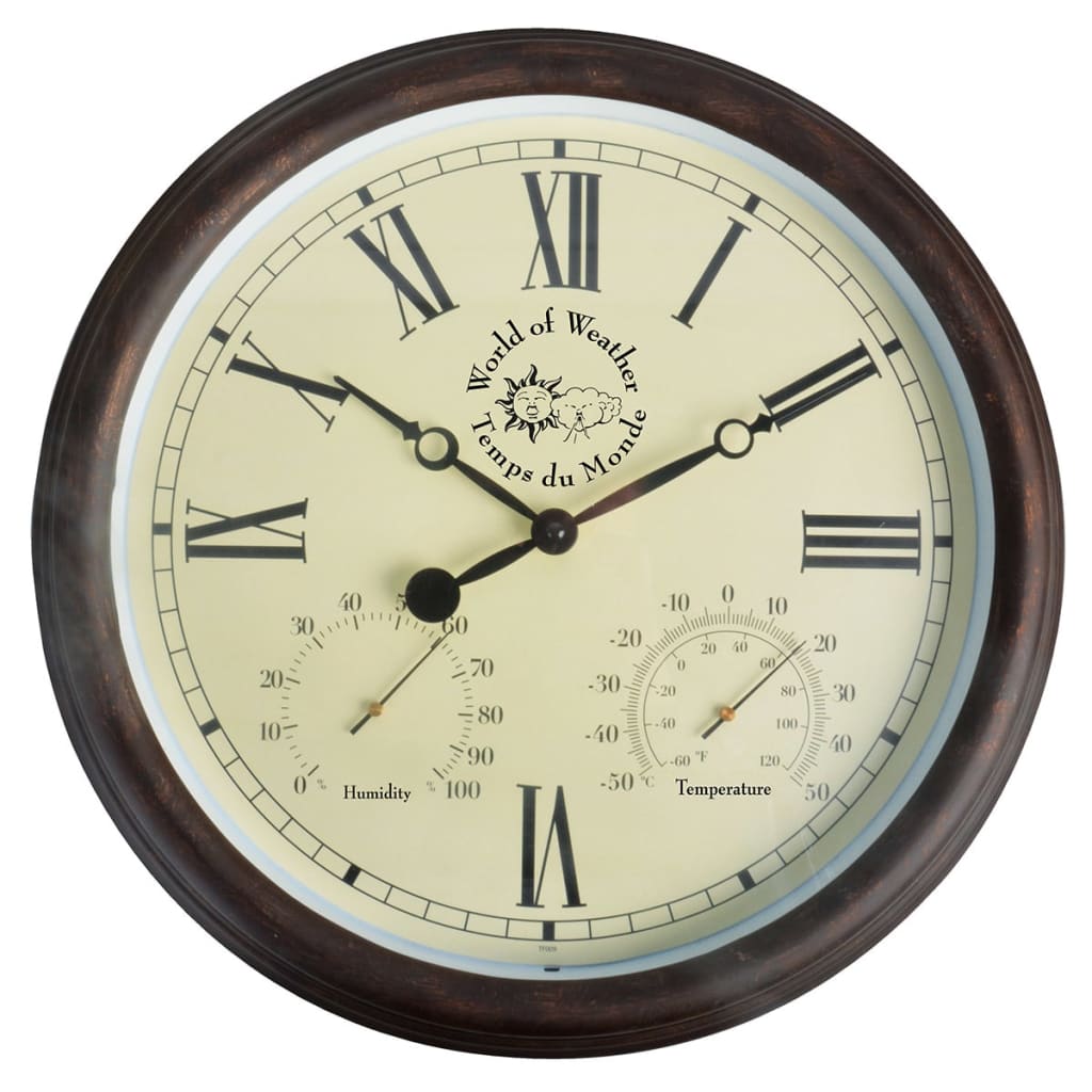EsssCert Design Esschert Design Stationuhr mit Thermo-Hygrometer 30,5 cm tf009
