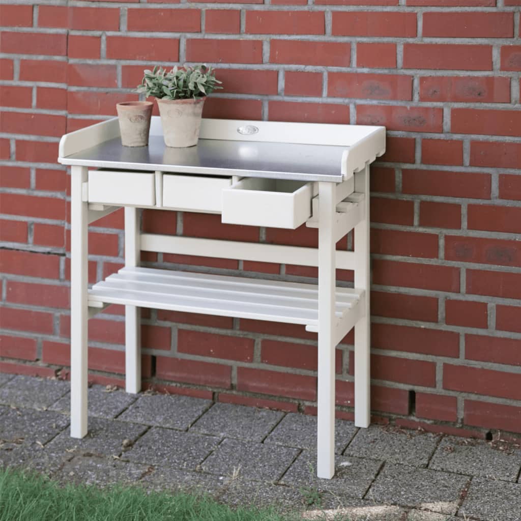 Esschert Design Esschert Design Gartenarbeit Tisch mit Schubladen (weiß) CF29W