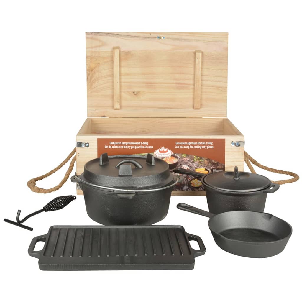 Esschert Design Esschert Design Camp Fire Cooking Set 7-teilig Zwartff240