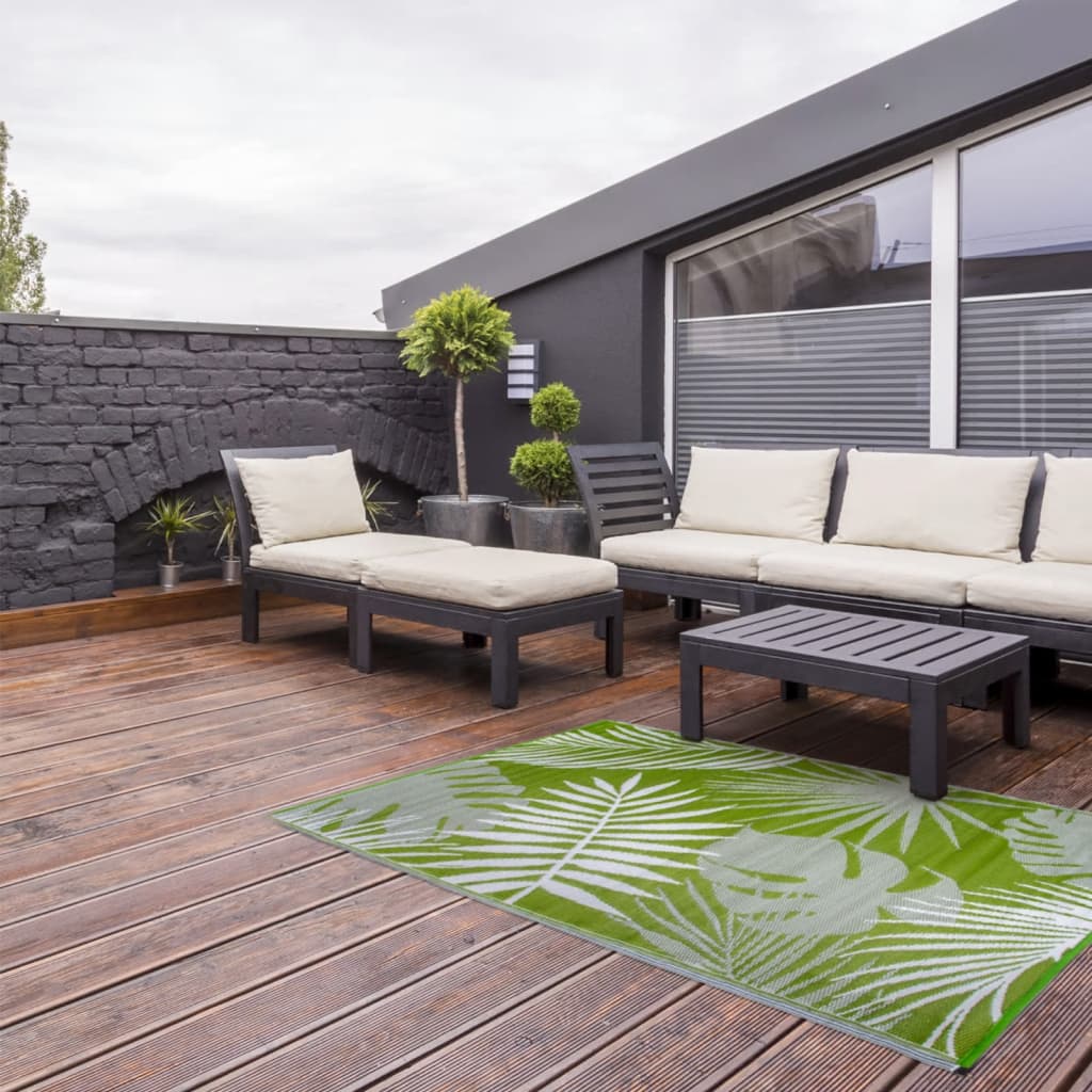 EsssCert Design Esschert Design Outdoor Teppich 241x152 cm Dschungelblätter OC22