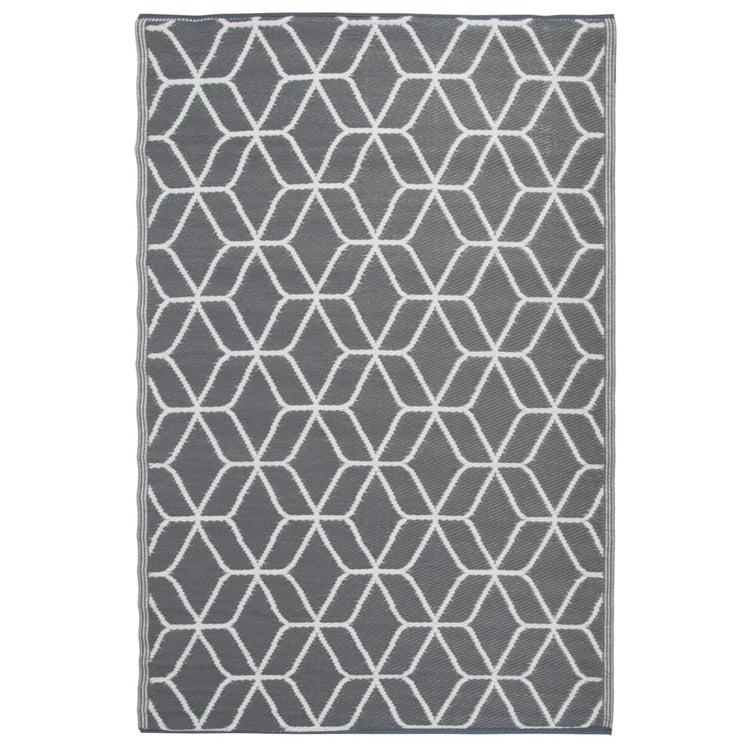 EssCernert Design Esschert Design Outdoor Teppich 180x121 cm Grau und Weiß OC25