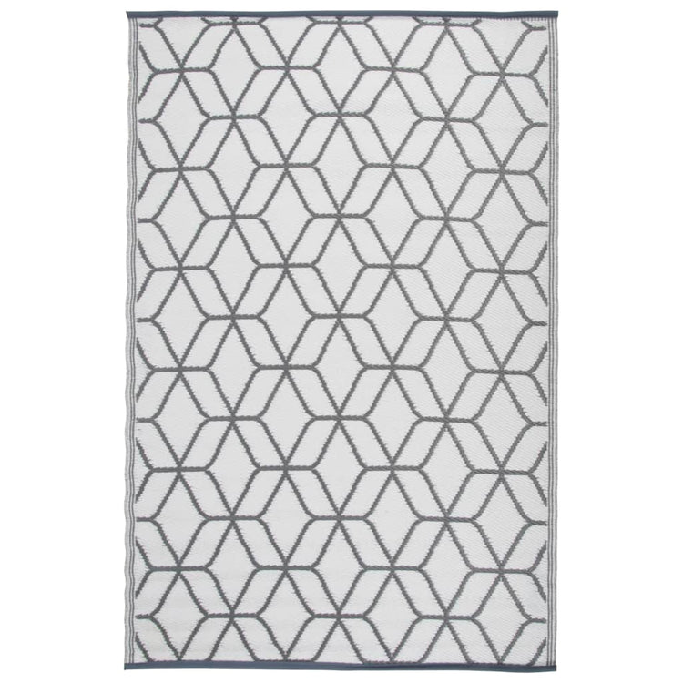 EssCernert Design Esschert Design Outdoor Teppich 180x121 cm Grau und Weiß OC25