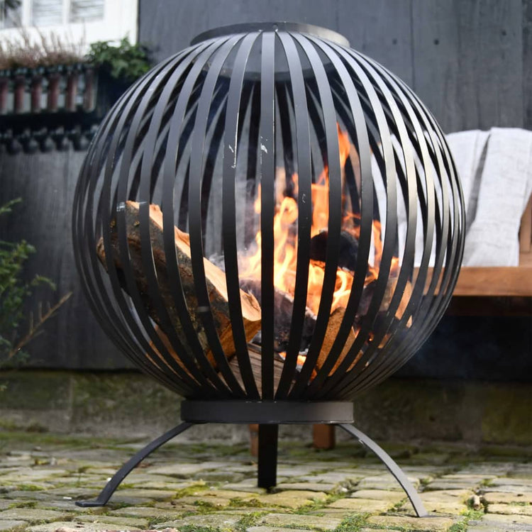 EssCernert Design Esschert Design Fire Korf Ball -abgehaltener Kohlenstoffstahl Schwarz FF400