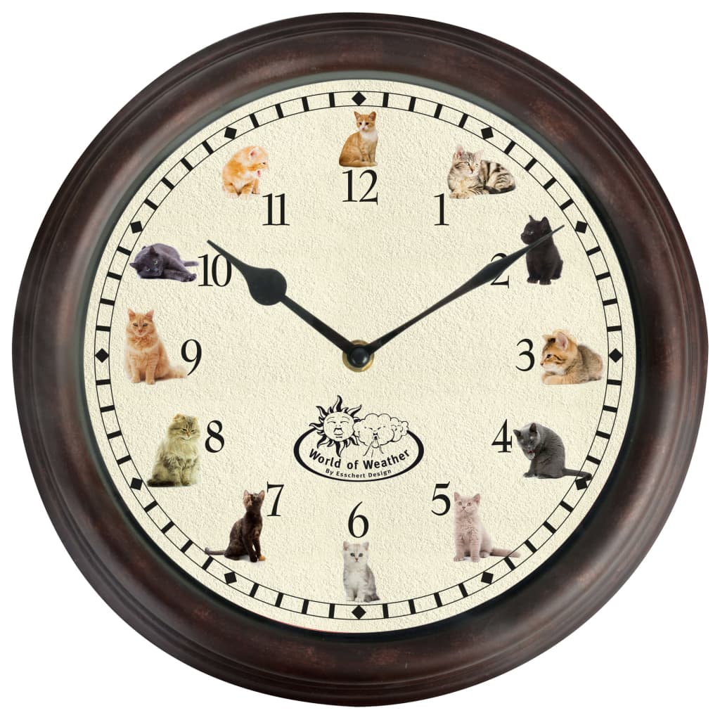 EsssCert Design Esschert Design Klock mit Katzen -Sounds