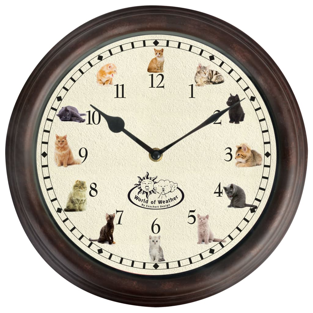 EsssCert Design Esschert Design Klock mit Katzen -Sounds