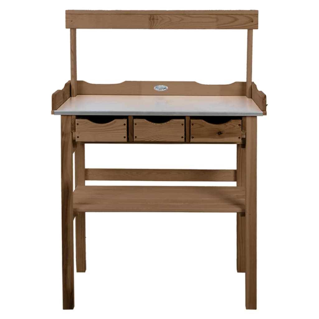 Esschert Design Esschert Design Botto Tisch mit Schublade und Rack Brown