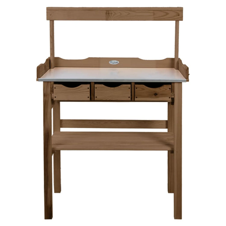 Esschert Design Esschert Design Botto Tisch mit Schublade und Rack Brown