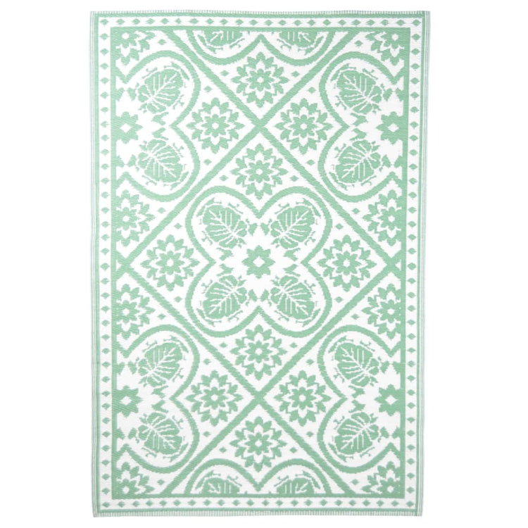 Esschert Design Esschert Design Outdoor Teppich 182x122 cm grün und weiß
