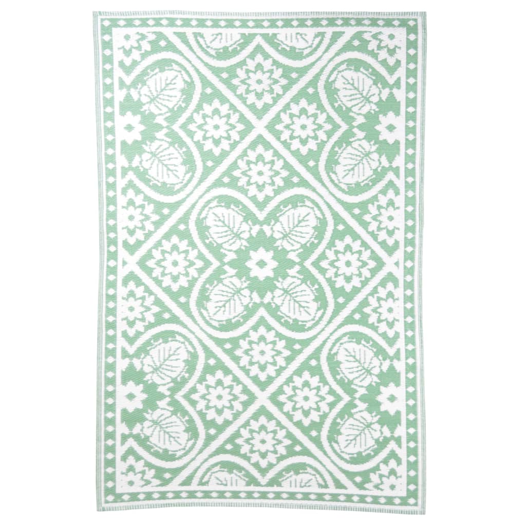 Esschert Design Esschert Design Outdoor Teppich 182x122 cm grün und weiß